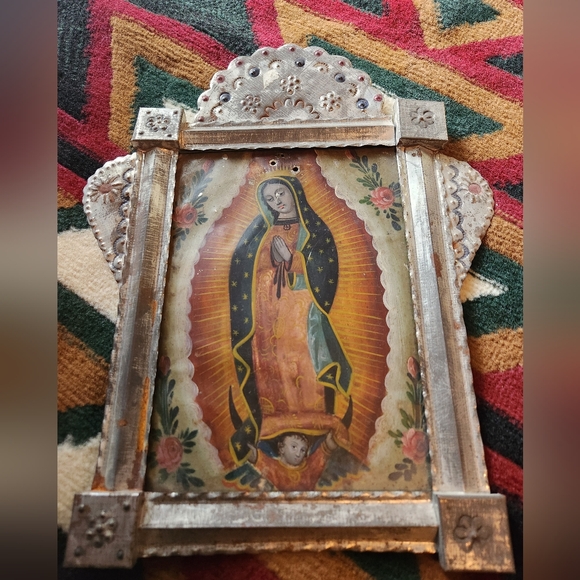 SALE 19 th century Retablo on Copper Virgin of Guadalupe - Picture 4 of 12